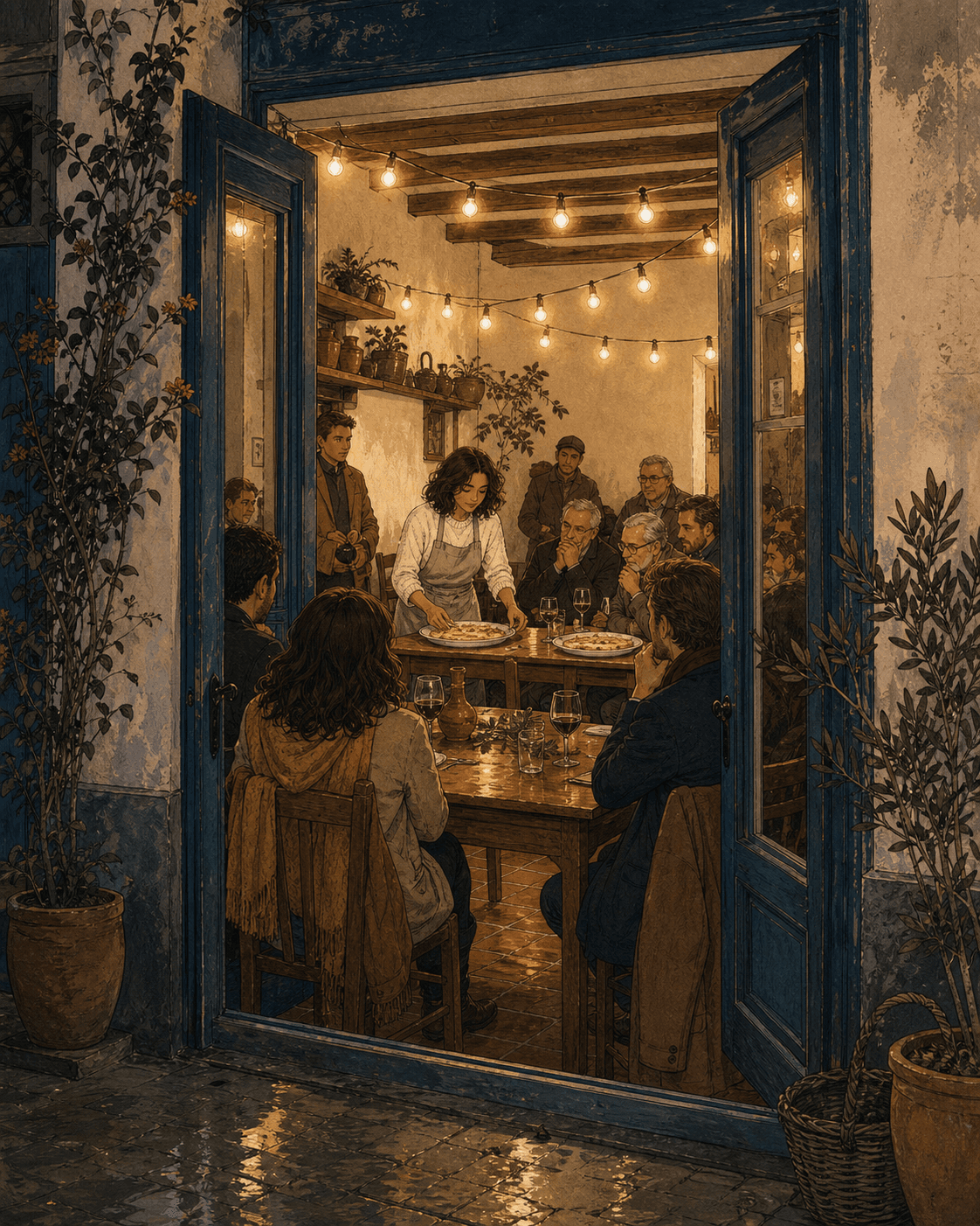 Un concurso de cocas ilumina una noche de febrero en Dénia.