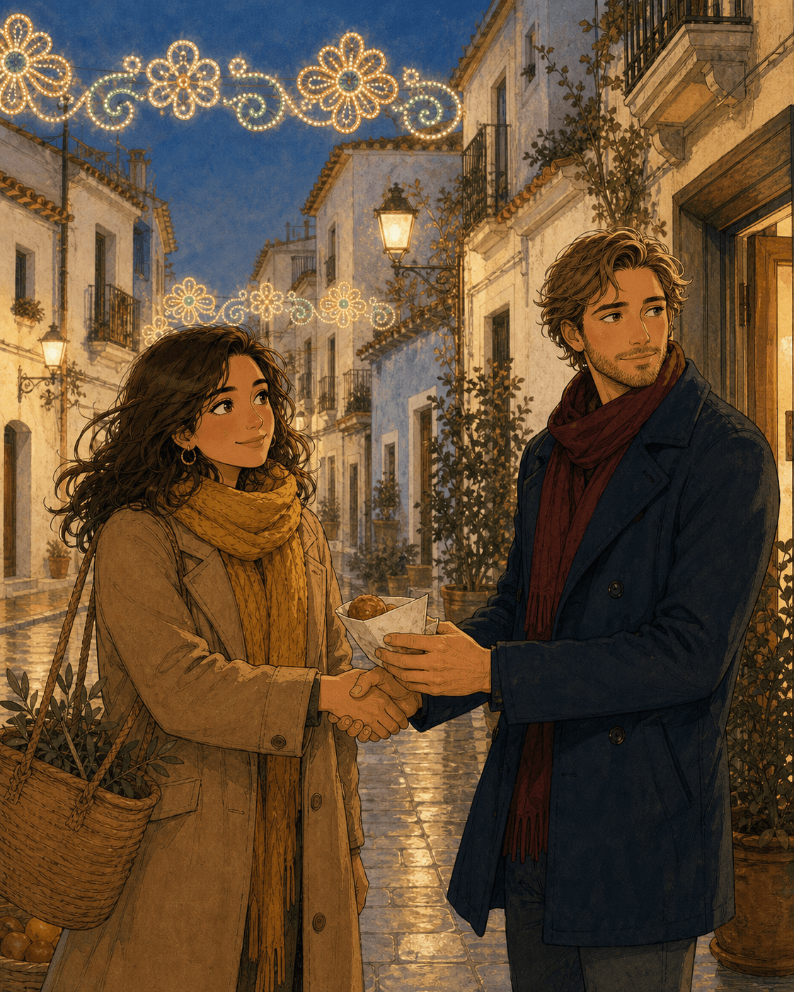 Marina y Sebastian se despiden bajo las luces de Fallas.
