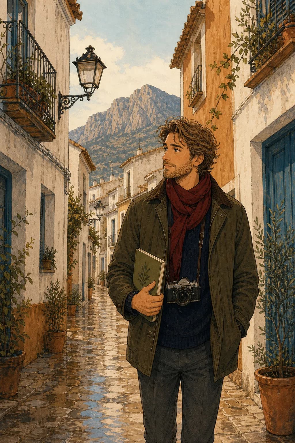 Sebastian recorre Les Roques con su cámara.