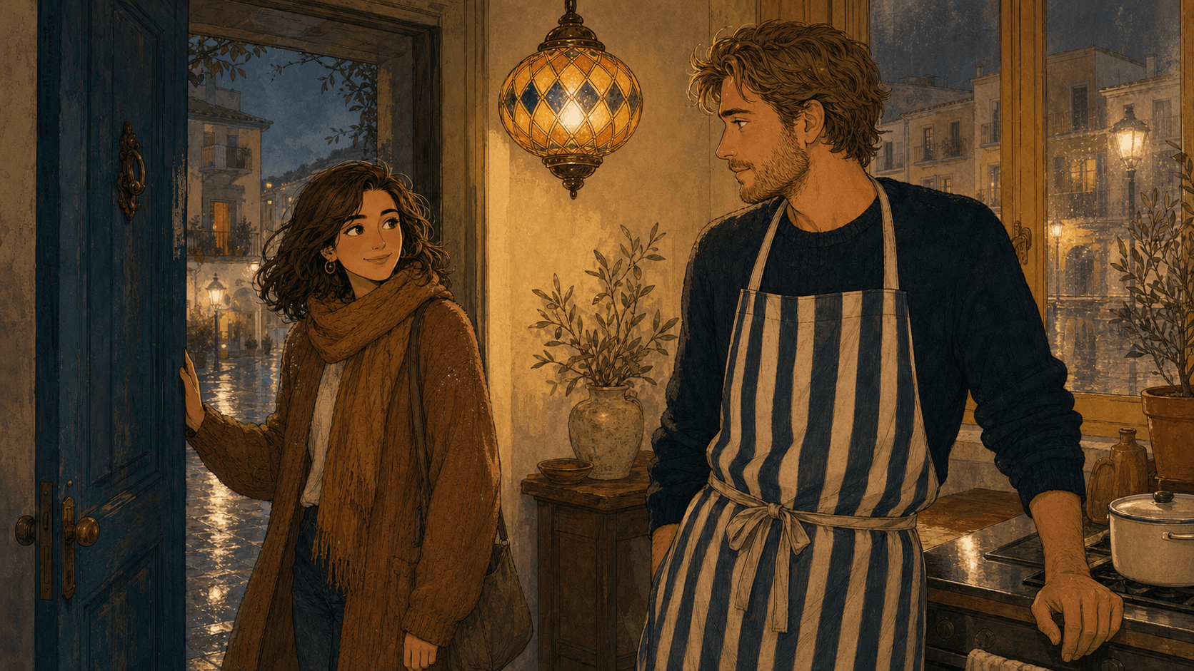 Marina y Sebastian se miran en su casa de Dénia al comenzar noviembre.