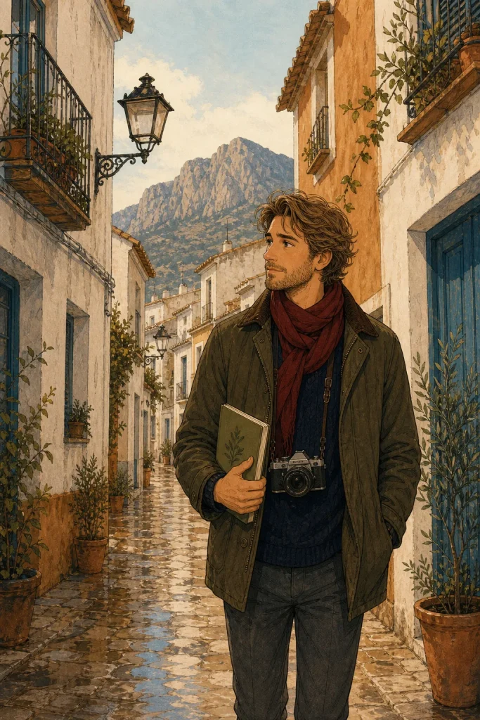 Sebastian recorre Les Roques con su cámara.